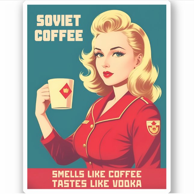 Funny Retro Vintage Soviet Coffee Caffeine Humour (Front)