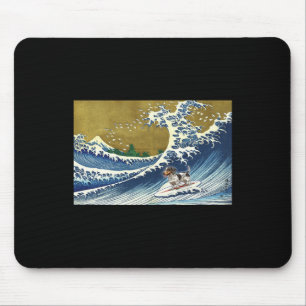 Funny Retro Vintage Surfing A Wave Pield Dachshund Mouse Mat
