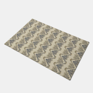 Funny Retro Wallpaper - sand blue + your ideas Doormat