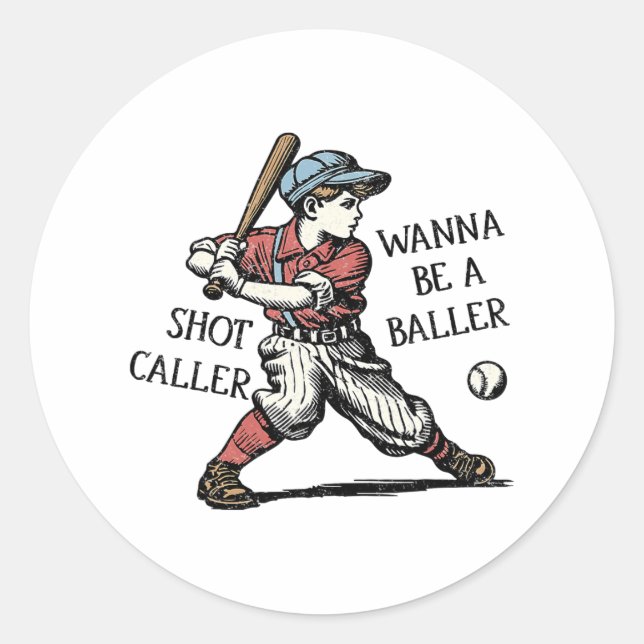 Funny Retro Wanna Be A Byller Shot Caller Mama Mum Classic Round Sticker (Front)