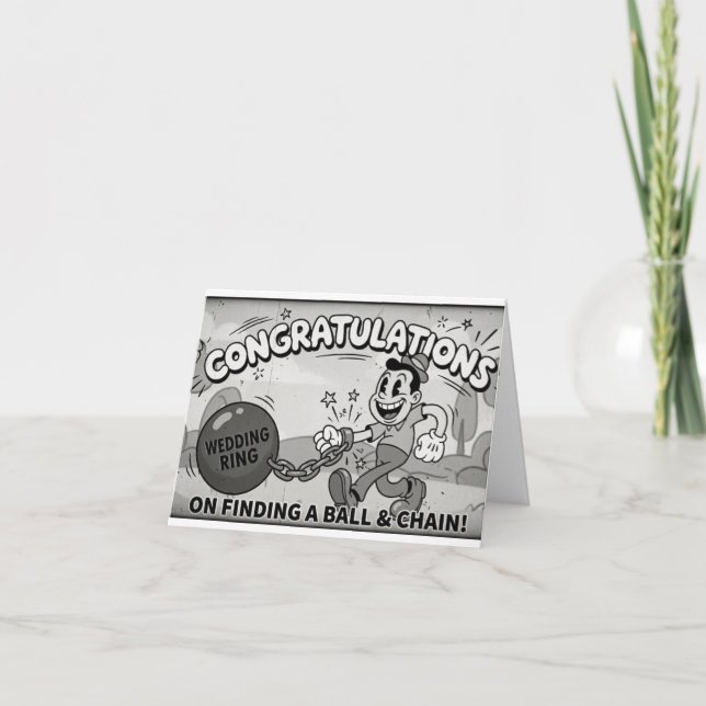 Funny Retro Wedding Card (Front)