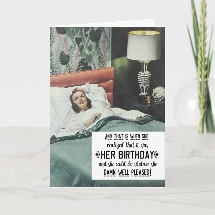 Funny Retro Woman Birthday Card Uk