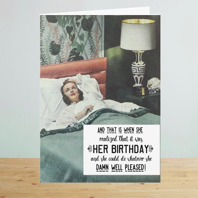 Funny retro woman birthday card (Creator Uploaded)