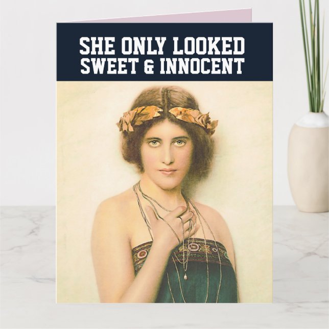 FUNNY RETRO WOMAN BIRTHDAY CARD FOR HER (Front)