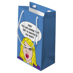FUNNY RETRO WOMAN custom gift bag