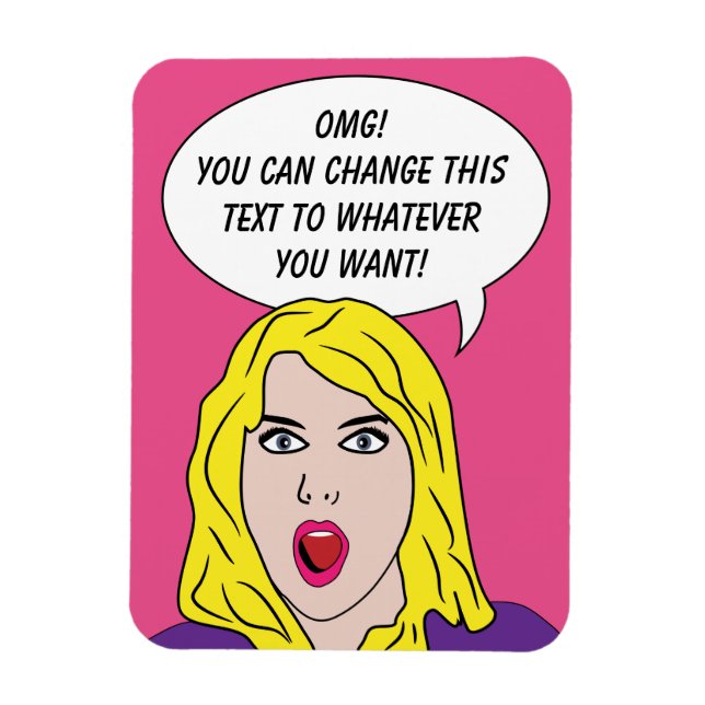 FUNNY RETRO WOMAN custom magnet (Vertical)