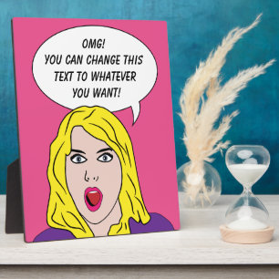 FUNNY RETRO WOMAN custom plaque