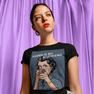 FUNNY RETRO WOMAN HOUSEWIFE COFFEE T-SHIRTS