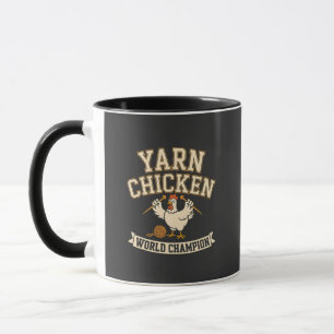 Funny Retro Yarn Chicken Champion Coffee Mug
