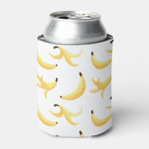 Funny Retro Yellow Banana Pattern Party Editable Can Cooler