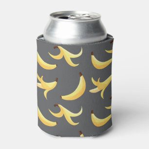 Funny Retro Yellow Banana Pattern Party Editable Can Cooler