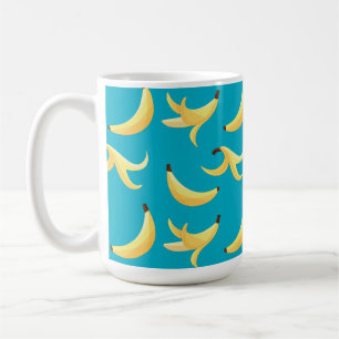 Funny Retro Yellow Banana Pattern Party Editable Coffee Mug