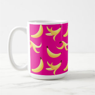 Funny Retro Yellow Banana Pattern Party Editable Coffee Mug