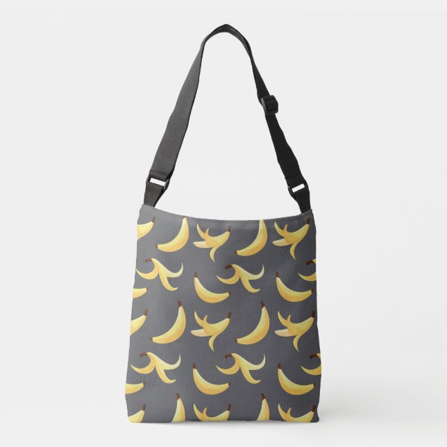 Funny Retro Yellow Banana Pattern Party Editable Crossbody Bag (Front)