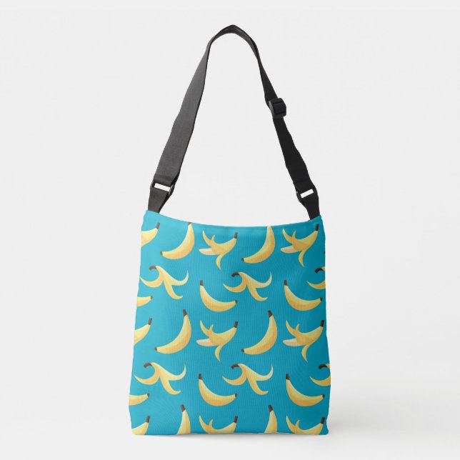 Funny Retro Yellow Banana Pattern Party Editable Crossbody Bag (Front)
