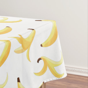 Funny Retro Yellow Banana Pattern Party Editable Tablecloth