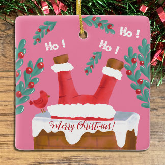 Funny Reversible Pink Santa Ornament