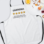 Funny Review Best Cook Grandma Apron<br><div class="desc">Make the kitchen a more loving place with our personalised aprons! Ranked 5 out of 5 gold stars, our unique aprons can be personalised with the title 'GRANDMA', 'GRANDPA', 'MOM', 'DAD' or any relative of your choice. They’ve earned rave reviews – “The world's best cook, always seasons with love” says...</div>