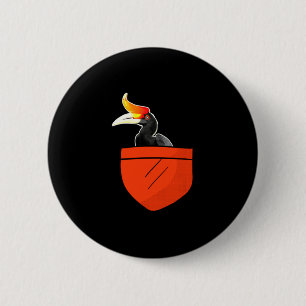 Funny rhino bird design performance 6 cm round badge