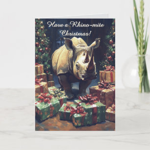 Funny Rhino Christmas Card
