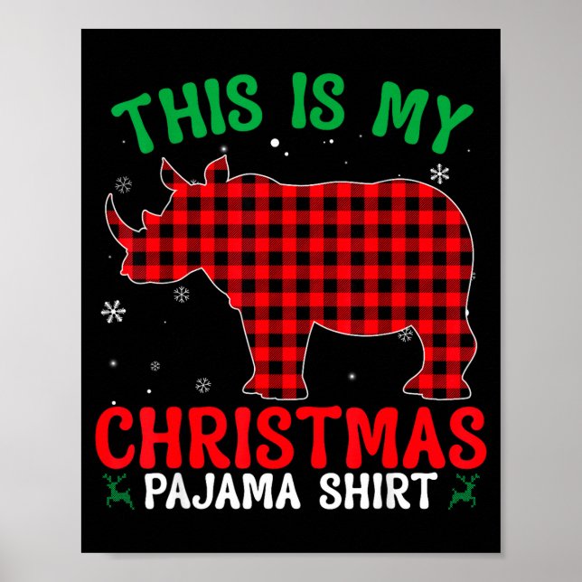 Funny Rhino Christmas Pj Pajama Men Women Pj For F Poster (Front)
