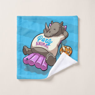 Funny Rhino Party Animal Pool Inflatable Cartoon Wash Cloth