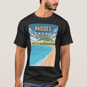 Funny Rhodes Greece Island 5 Star Review Travel po T-Shirt