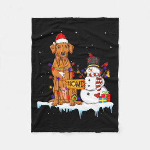 Funny Rhodesian Ridgeback Dog Christmas Snowman Xm Fleece Blanket