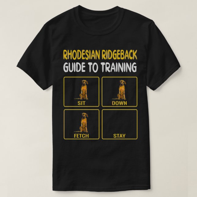 Funny Rhodesian Ridgeback Guide To Training Dog Ob T-Shirt (Design Front)