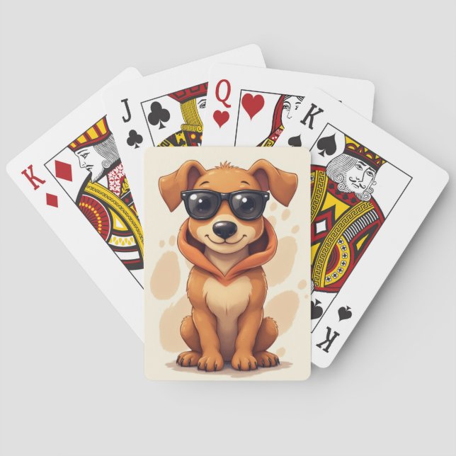Funny Rhodesian Ridgeback Kawaii Dog Playing Cards (Back)