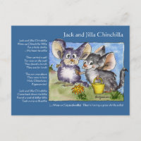 Funny Rhymes Chinchilla Love Postcard