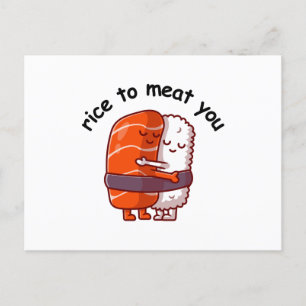 Funny Rice to Meat You Postcard