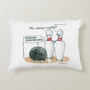 Funny Rick London Cartoons Bowling Comic  Decorative Cushion