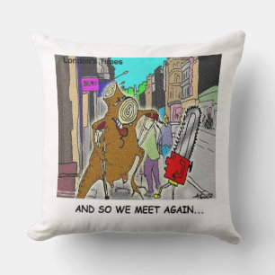 Funny Rick London Cotton Treehugger Throw Pillow