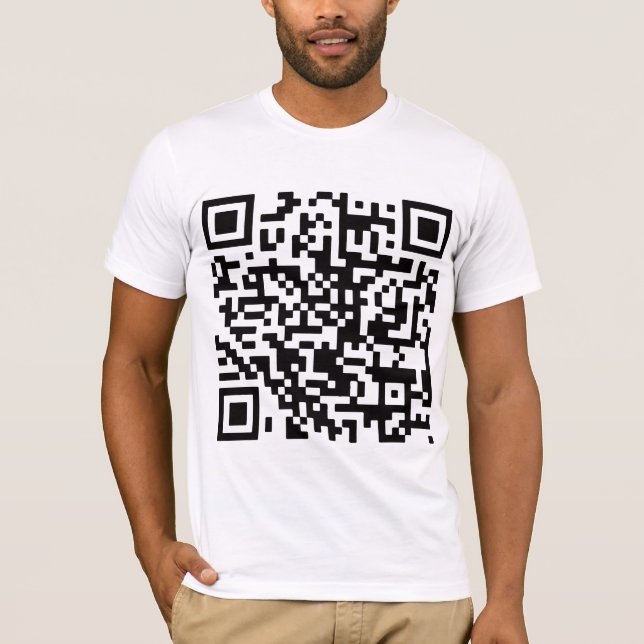 Funny Rick Roll QR Code T-Shirt (Front)