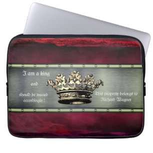 Funny Ridicolous Message with Stylish Regal Crown Laptop Sleeve
