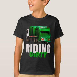 Funny Riding Dirty Recycling Garbage Truck Earth D T-Shirt