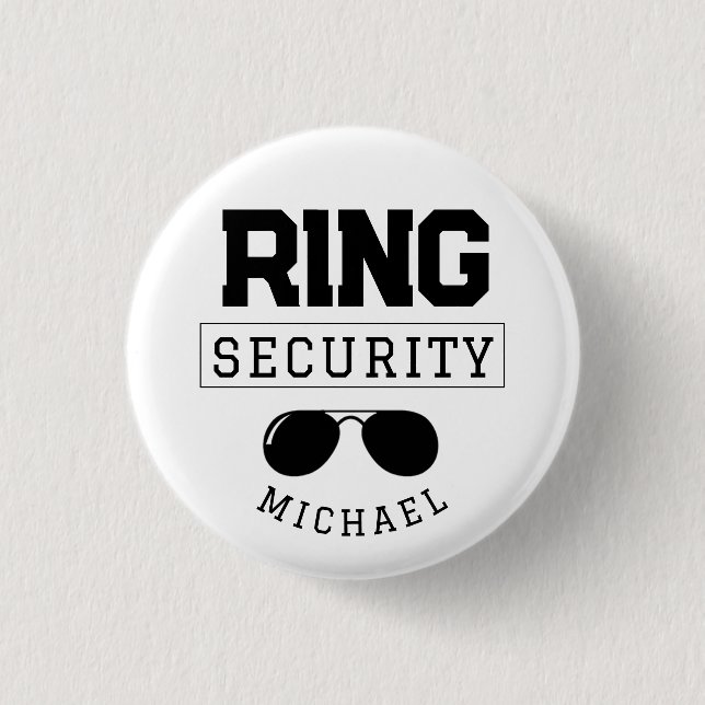 Funny Ring Security Wedding Favour Kid 3 Cm Round Badge (Front)