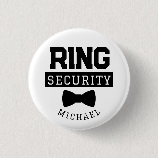 Funny Ring Security Wedding Favour Kid 3 Cm Round Badge (Front)