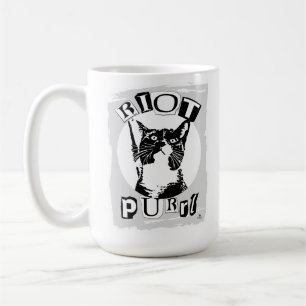 Funny Riot Purrul Girl Punk Cat Design Coffee Mug