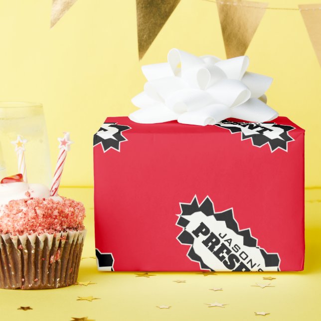 Funny ripped hole design personalised Holiday Wrapping Paper (Birthday Party)