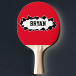 Funny ripped hole table tennis ping pong paddle<br><div class="desc">Funny ripped hole table tennis ping pong paddle with name. Personalised pingpong paddles for tabletennis. Fun sports game gift idea for tabletennis boys and girls. Cute design personalizable with name,  slogan or monogram. Custom background colour. Humourous game and sports accesories. Torn rip design.</div>