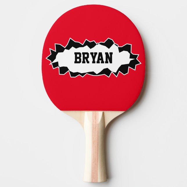 Funny ripped hole table tennis ping pong paddle (Front)