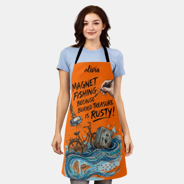  Funny River Detective "Rusty Trash" Hand-Painted  Apron (Worn)