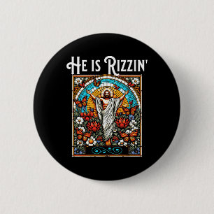 Funny Rizz He Is Rizzin Jesus 6 Cm Round Badge