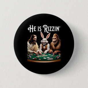 Funny Rizz He Is Rizzin Jesus 6 Cm Round Badge