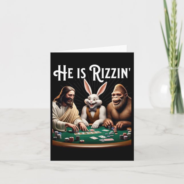 Funny Rizz He Is Rizzin Jesus  Card (Front)