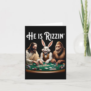 Funny Rizz He Is Rizzin Jesus Card