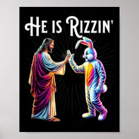 Funny Rizz He Is Rizzin Jesus High Five Easter Bun