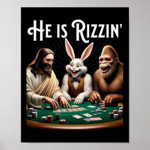 Funny Rizz He Is Rizzin Jesus  Poster